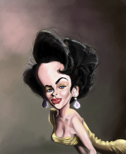 Cartoon: Liz Taylor (medium) by doodleart tagged celebrity,actress,liz,taylor