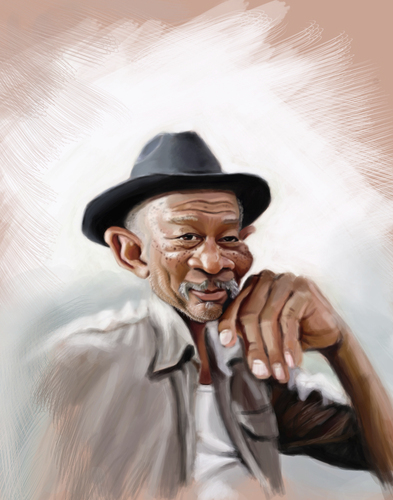 Cartoon: Morgan Freeman (medium) by doodleart tagged freeman,morgan