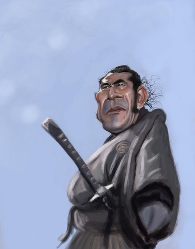 Cartoon: Toshiro Mifune (medium) by doodleart tagged caricature,celebrity,japanese