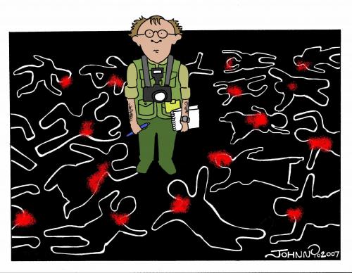 Cartoon: Journalists Under Fire (medium) by JohnnyCartoons tagged journalists