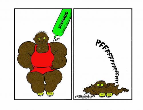 Cartoon: Steroids Scandal (medium) by JohnnyCartoons tagged steroids,athletes
