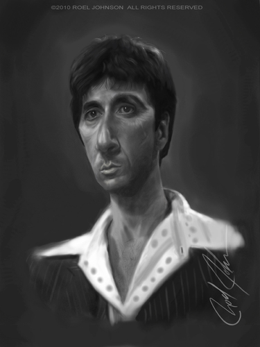 Cartoon: Tony Montana (medium) by thatboycandraw tagged tony,montana,al,pacino,scarface