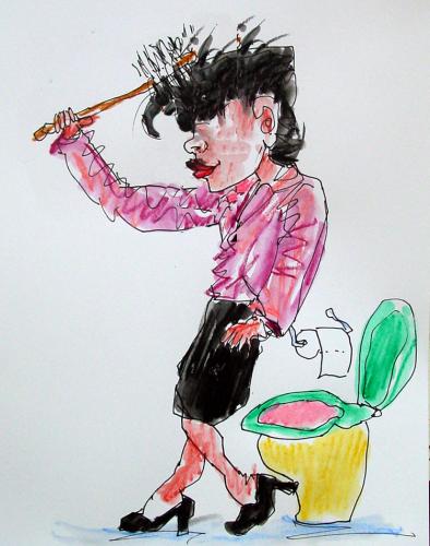 Cartoon: Meine Freundin Renate Tatort (medium) by wonderbra tagged toilette,klosett,klopapier