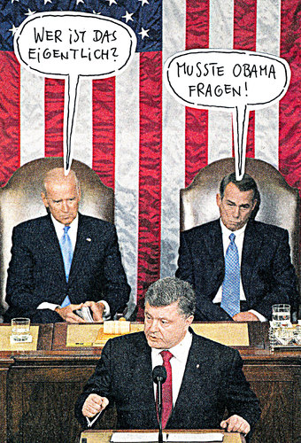 Cartoon: ... (medium) by Andreas Prüstel tagged usa,ukraine,cartoon,collage,poroschenko,joe,biden,john,boehner,andreas,pruestel