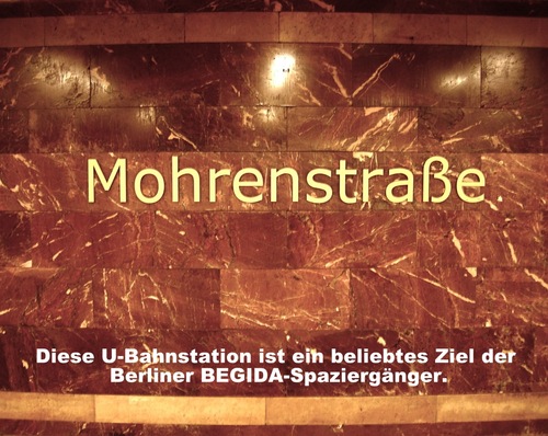 Cartoon: ... (medium) by Andreas Prüstel tagged berlin,begida,ubahnstation,mohrenstraße,spazziergang,cartoon,cillage,andreas,pruestel