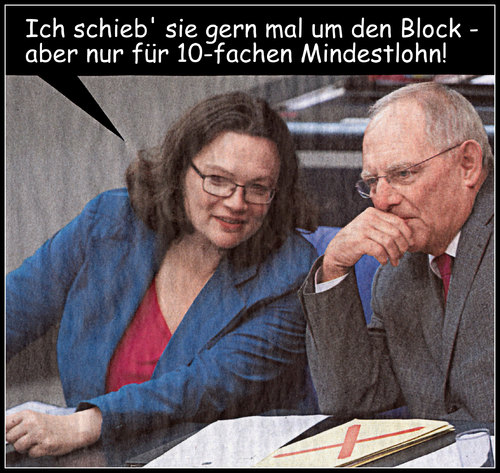 Cartoon: ... (medium) by Andreas Prüstel tagged nahles,schäuble,cartoon,collage