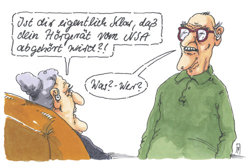 Cartoon: abhörung (medium) by Andreas Prüstel tagged nsa,auslandsgeheimdienst,usa,abhörung,ausspionierung,hörgeräte,cartoon,karikatur,andreas,pruestel,nsa,auslandsgeheimdienst,usa,abhörung,ausspionierung,hörgeräte,cartoon,karikatur,andreas,pruestel