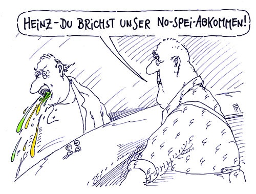 Cartoon: abkommen (medium) by Andreas Prüstel tagged nospyabkommen,speien,nsa,bnd,deutschland,usa,geheimdienste,ausspionierung,cartoon,karikatur,andreas,pruestel,nospyabkommen,speien,nsa,bnd,deutschland,usa,geheimdienste,ausspionierung,cartoon,karikatur,andreas,pruestel