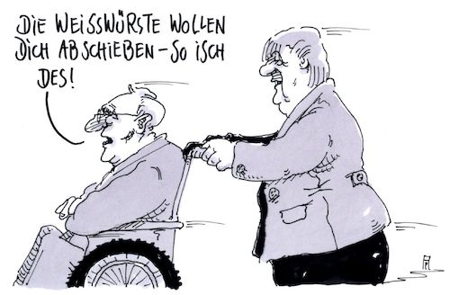 Cartoon: abschiebung (medium) by Andreas Prüstel tagged csu,cdu,asylstreit,merkel,seehofer,söder,schäuble,flüchtlingspolitik,kanzlerinnensturz,cartoon,karikatur,andreas,pruestel,csu,cdu,asylstreit,merkel,seehofer,söder,schäuble,flüchtlingspolitik,kanzlerinnensturz,cartoon,karikatur,andreas,pruestel