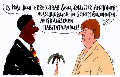 Cartoon: afrika-merkel (medium) by Andreas Prüstel tagged angela,merkel,afrika,flüchtlingsvermeidung,flüchtlingspolitik,cartoon,karikatur,andreas,pruestel,angela,merkel,afrika,flüchtlingsvermeidung,flüchtlingspolitik,cartoon,karikatur,andreas,pruestel