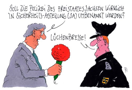 Cartoon: alles lüge (medium) by Andreas Prüstel tagged sachsen,dresden,pegida,polizei,lka,journalistenbehinderung,zdf,cartoon,karikatur,andreas,pruestel,sachsen,dresden,pegida,polizei,lka,journalistenbehinderung,zdf,cartoon,karikatur,andreas,pruestel