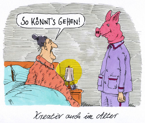 Cartoon: alterskreativ (medium) by Andreas Prüstel tagged alter,senioren,schweinemaske,cartoon,karikatur,andreas,pruestel,alter,senioren,sex,schweinemaske,cartoon,karikatur,andreas,pruestel