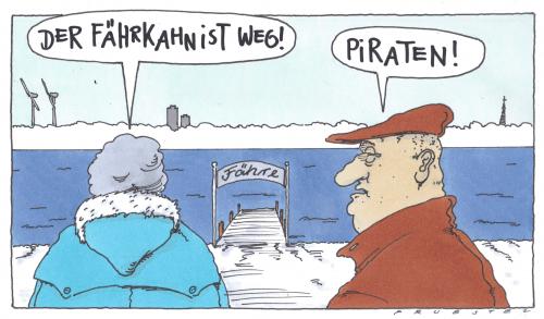 Cartoon: an der elbe (medium) by Andreas Prüstel tagged piraten,elbe,fähre,piraterie,piraten,überfall,wirtschaft,geld,finanzen,räuber,seeräuber,handel,verkauf,klauen,diebstahl,elbe,fähre,schiff