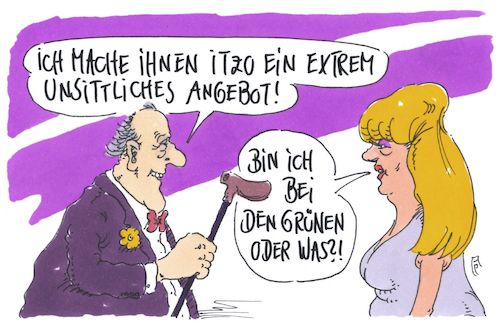 Cartoon: angebot (medium) by Andreas Prüstel tagged niedersachsen,grüne,abgeordnete,parteiwechsel,cdu,neuwahlen,cartoon,karikatur,andreas,pruestel,niedersachsen,grüne,abgeordnete,parteiwechsel,cdu,neuwahlen,cartoon,karikatur,andreas,pruestel