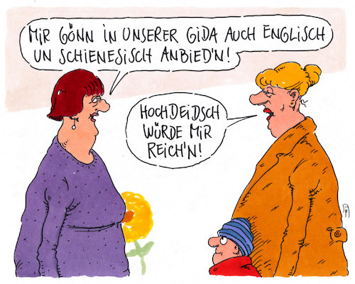 Cartoon: angebot (medium) by Andreas Prüstel tagged kita,fremdsprachen,englisch,chinesisch,sächsisch,hochdeutsch,cartoon,karikatur,andreas,pruestel,kita,fremdsprachen,englisch,chinesisch,sächsisch,hochdeutsch,cartoon,karikatur,andreas,pruestel