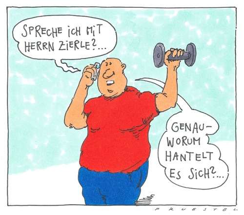 Cartoon: anruf (medium) by Andreas Prüstel tagged muskeltraining,hantel,kraftsport,anruf,handy,muskeltraining,kraftsport,hantel,anruf,handy,kraft,muskel,sprache,bildung,wissen,sport sprotler,sport,sprotler