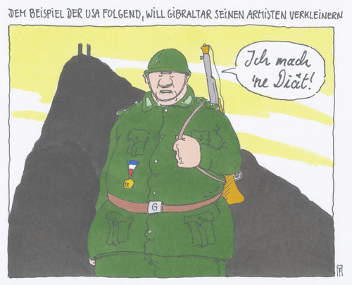 Cartoon: armeeverkleinerung (medium) by Andreas Prüstel tagged usa,armee,streitkräfte,armeeverkleinerung,gibraltar,diät,cartoon,karikatur,andreas,pruestel,usa,armee,streitkräfte,armeeverkleinerung,gibraltar,diät,cartoon,karikatur,andreas,pruestel