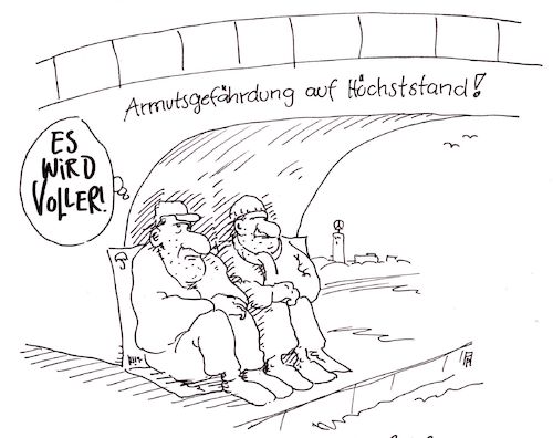 Cartoon: armutsgefährdung (medium) by Andreas Prüstel tagged armutsgefährdung,armutsrisiko,höchstand,cartoon,karikatur,andreas,pruestel,armutsgefährdung,armutsrisiko,höchstand,cartoon,karikatur,andreas,pruestel