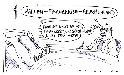 Cartoon: aufnahmeverlust (medium) by Andreas Prüstel tagged finanzkrise,wahlen,griechenland,finanzkrise,wahlen,griechenland