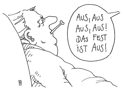 Cartoon: aus (medium) by Andreas Prüstel tagged weihnachten,feiertage,essen,fußballweltmeisterschaft,cartoon,karikatur,andreas,pruestel,weihnachten,feiertage,essen,fußballweltmeisterschaft,cartoon,karikatur,andreas,pruestel