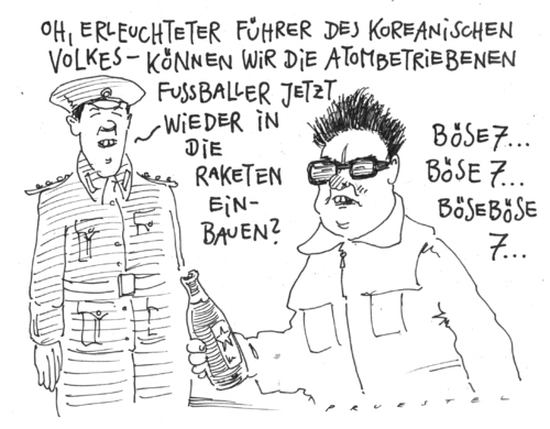 Cartoon: AUS (medium) by Andreas Prüstel tagged fußballweltmeisterschaft,vorrunde,nordkorea,portugal,kimjongil,wm,fussball,fußball,sport,weltmeisterschaft,korea,kim jong,kim,jong