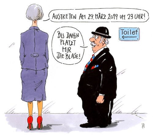 Cartoon: austreten (medium) by Andreas Prüstel tagged brexit,eu,austrittstermin,therasa,may,cartoon,karikatur,andreas,pruestel,brexit,eu,austrittstermin,therasa,may,cartoon,karikatur,andreas,pruestel