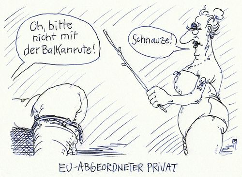 Cartoon: balkanrute (medium) by Andreas Prüstel tagged flüchtlinge,flüchtlingskrise,europa,eu,balkan,balkanroute,rute,europaabgeordneter,spanking,sm,domina,cartoon,karikatur,andreas,pruestel,flüchtlinge,flüchtlingskrise,europa,eu,balkan,balkanroute,rute,europaabgeordneter,spanking,sm,domina,cartoon,karikatur,andreas,pruestel