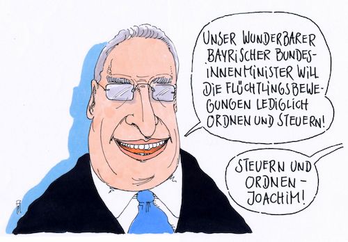 Cartoon: bayern-herrmann (medium) by Andreas Prüstel tagged bayern,innenminister,herrmann,bindesinnenminister,seehofer,flüchtlingspolitik,cartoon,karikatur,andreas,pruestel,bayern,innenminister,herrmann,bindesinnenminister,seehofer,flüchtlingspolitik,cartoon,karikatur,andreas,pruestel