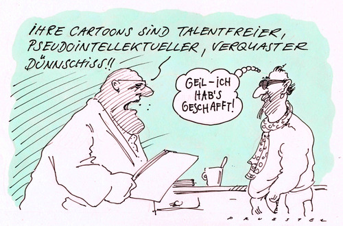 Cartoon: bestätigung (medium) by Andreas Prüstel tagged talent,pseudointellektuallität,kritik,cartoonzeichner,cartoon,cartoonzeichner,kritik,pseudointellektuallität,talent,pseudo,zeichner,künstler