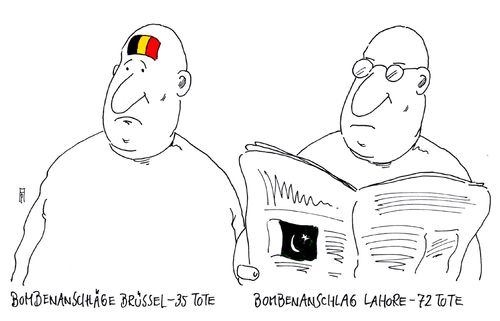 Cartoon: betroffenheit (medium) by Andreas Prüstel tagged terror,terroranschläge,islamisten,taliban,brüssel,lahore,belgien,pakistan,terroropfer,cartoon,karikatur,andreas,pruestel,terror,terroranschläge,islamisten,taliban,brüssel,lahore,belgien,pakistan,terroropfer,cartoon,karikatur,andreas,pruestel