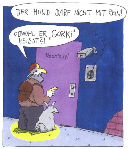 Cartoon: bildungsbürger (medium) by Andreas Prüstel tagged obdachlosigkeit,literatur,hund