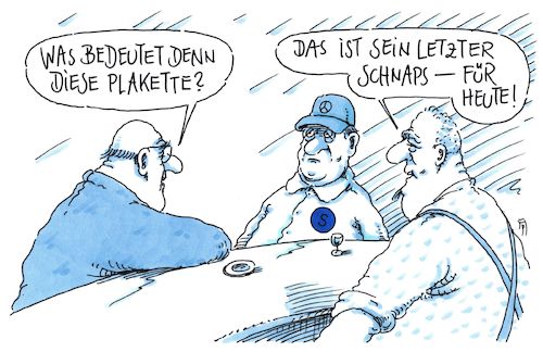 Cartoon: blaue plakette (medium) by Andreas Prüstel tagged dieselfahrverbote,dieselfahrzeuge,blaue,plakette,cartoon,karikatur,andreas,pruestel,dieselfahrverbote,dieselfahrzeuge,blaue,plakette,cartoon,karikatur,andreas,pruestel