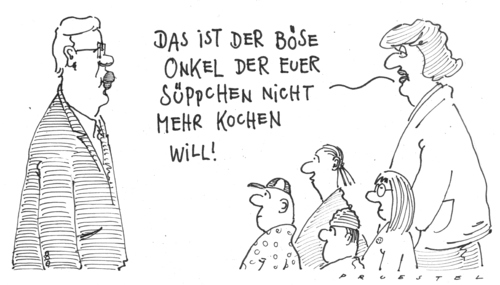 Cartoon: böser onkel (medium) by Andreas Prüstel tagged koch,cdu,sparvorschläge,koch,cdu,sparvorschläge