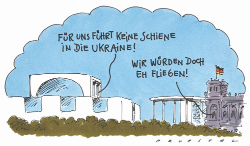 Cartoon: boykottig (medium) by Andreas Prüstel tagged ukraine,fußballem,timoschenko,boykott,deutschepolitiker,ukraine,fußballem,timoschenko,boykott