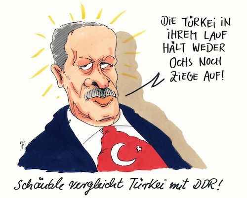 Cartoon: ddr-vergleich (medium) by Andreas Prüstel tagged türkei,deutschland,diplomatie,beziehungen,verhaftungen,wirtschaft,erdogan,ddr,honecker,zitat,schäuble,cartoon,karikatur,andreas,pruestel,türkei,deutschland,diplomatie,beziehungen,verhaftungen,wirtschaft,erdogan,ddr,honecker,zitat,schäuble,cartoon,karikatur,andreas,pruestel