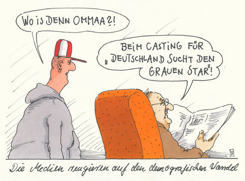 Cartoon: demografischer wandel (medium) by Andreas Prüstel tagged demografie,demografischer,wandel,überalterung,castingshow,tv,medien,grauer,star,cartoon,karikatur,andreas,pruestel,demografie,demografischer,wandel,überalterung,castingshow,tv,medien,grauer,star,cartoon,karikatur,andreas,pruestel