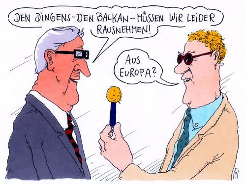 Cartoon: der draußenminister (medium) by Andreas Prüstel tagged außenminister,steinmeier,asylanten,asylanträge,balkanstaaten,sichere,herkunftsländer,europa,eu,cartoon,karikatur,andreas,pruestel,außenminister,steinmeier,asylanten,asylanträge,balkanstaaten,sichere,herkunftsländer,europa,eu,cartoon,karikatur,andreas,pruestel