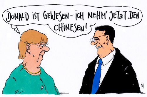 Cartoon: der neue (medium) by Andreas Prüstel tagged deutschland,china,merkel,ministerpräsident,li,keqiang,usa,trump,cartoon,karikatur,andreas,peuestel,deutschland,china,merkel,ministerpräsident,li,keqiang,usa,trump,cartoon,karikatur,andreas,peuestel