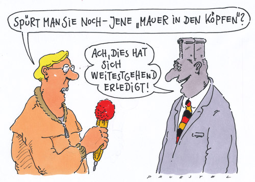 Cartoon: rübe runter (medium) by Andreas Prüstel tagged west,ost,wiedervereinigung,berlinermauer,berliner mauer,mauer,ddr,ost,west,wiedervereinigung,berliner