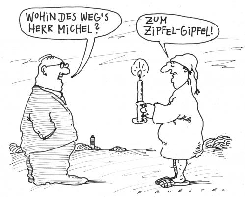 Cartoon: deutscher michel (medium) by Andreas Prüstel tagged gipfelmode,krise
