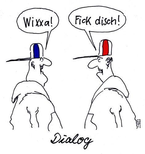 Cartoon: dialog (medium) by Andreas Prüstel tagged gespräch,dialog,verkürzung,cartoon,karikatur,andreas,pruestel