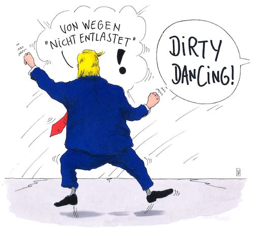 Cartoon: dirty dancing (medium) by Andreas Prüstel tagged usa,trump,sonderermittler,mueller,abschlussbericht,entlastung,nichtentlastung,cartoon,karikatur,andreas,pruestel,usa,trump,sonderermittler,mueller,abschlussbericht,entlastung,nichtentlastung,cartoon,karikatur,andreas,pruestel