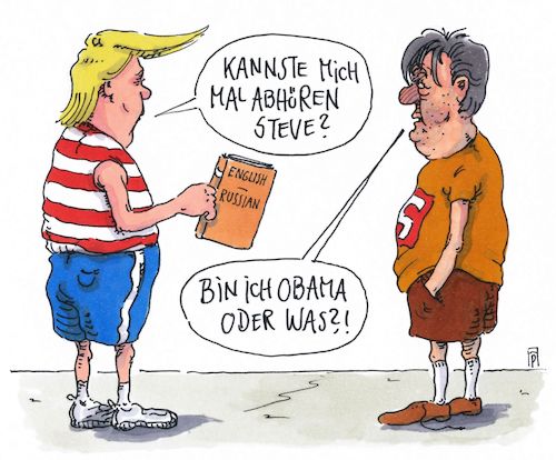 Cartoon: donald und steve (medium) by Andreas Prüstel tagged usa,trump,bannon,obama,angebliche,abhörung,russland,kontakte,cartoon,karikatur,andreas,pruestel,usa,trump,bannon,obama,angebliche,abhörung,russland,kontakte,cartoon,karikatur,andreas,pruestel