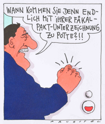 Cartoon: drucksituation (medium) by Andreas Prüstel tagged dringlichkeit,druck,fiskalpakt,fiskalpakt,druck,dringlichkeit