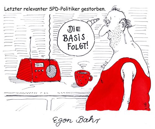 Cartoon: egon bahr (medium) by Andreas Prüstel tagged egon,bahr,spd,tod,ostpolitik,politiker,relevanz,parteibasis,cartoon,karikatur,andreas,pruestel,egon,bahr,spd,tod,ostpolitik,politiker,relevanz,parteibasis,cartoon,karikatur,andreas,pruestel