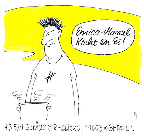 Cartoon: eierkocher (medium) by Andreas Prüstel tagged soziale,netzwerke,facebook,schwachsinn,cartoon,karikatur,andreas,pruestel,soziale,netzwerke,facebook,schwachsinn,cartoon,karikatur,andreas,pruestel