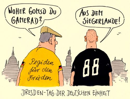 Cartoon: einheitstag dresden (medium) by Andreas Prüstel tagged deutsche,einheit,einheitstag,zentrale,feier,dresden,pegida,pegiden,neonazis,siegerland,cartoon,karikatur,andreas,pruestel,deutsche,einheit,einheitstag,zentrale,feier,dresden,pegida,pegiden,neonazis,siegerland,cartoon,karikatur,andreas,pruestel