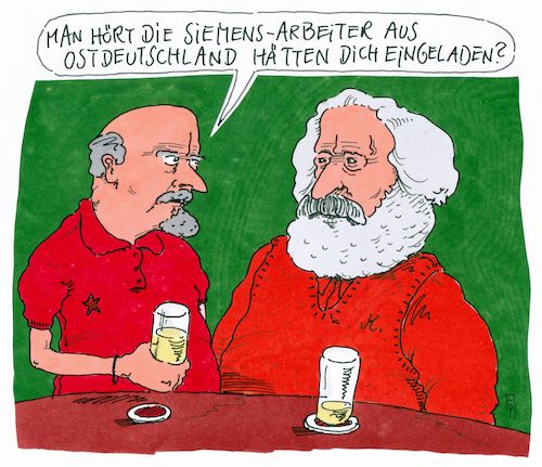 Cartoon: einladung (medium) by Andreas Prüstel tagged siemens,werksschließungen,stellenabbau,ostdeutschland,profitgier,marx,lenin,cartoon,karikatur,andreas,pruestel,siemens,werksschließungen,stellenabbau,ostdeutschland,profitgier,marx,lenin,cartoon,karikatur,andreas,pruestel