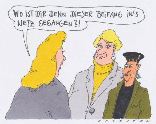 Cartoon: freundinnen (medium) by Andreas Prüstel tagged fischnetz,fischerei,beifang,gegensätze,beziehung,paar,paar,beziehung,gegensätze,beifang,fischerei,fischnetz