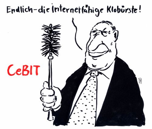 Cartoon: endlich (medium) by Andreas Prüstel tagged cebit,hannover,messe,internet,klobürste,innovation,neuheiten,cartoon,karikatur,andreas,pruestel,cebit,hannover,messe,internet,klobürste,innovation,neuheiten,cartoon,karikatur,andreas,pruestel